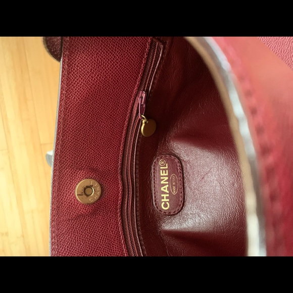 Vintage Chanel Leather Tote Bag EUC VGUC - Picture 5 of 5